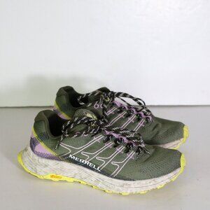 Merrell Moab Flight Hiking Shoes Womens 6 Green Purple Trail Running Float Pro